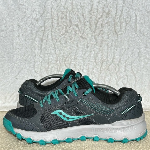 Saucony Womens Grey Grid Raptor TR2 Trail Running Athletic Sneakers Shoes SZ 8.5 - Picture 7 of 11